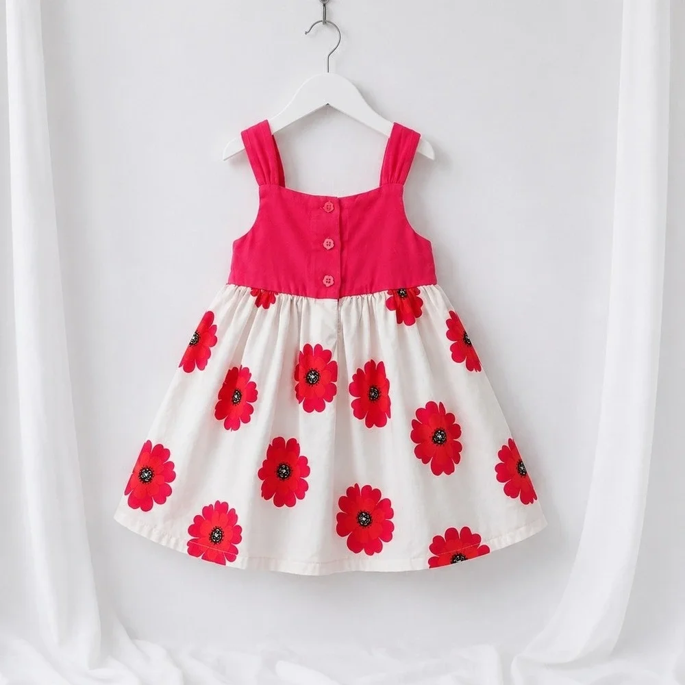 Koala Kids Girls Dress 2T Pink Floral Sleeveless Cotton Flower‎ Summer Toddler